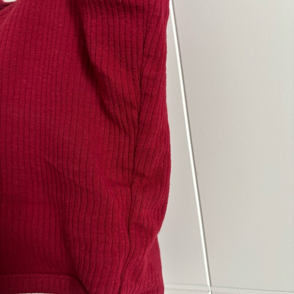3/$25 Garage Red Women's cropped tank top - Picture 3 of 4